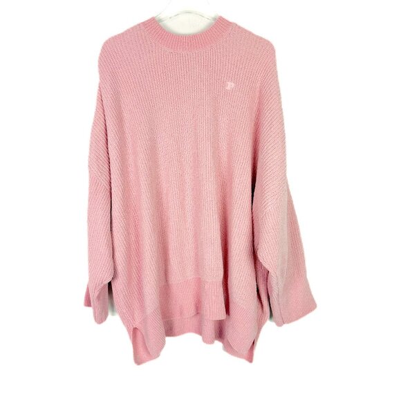 NWT PINK Victoria’s Secret Chenille Pullover Sweater Oversized Pink Size XXL NEW - Picture 2 of 13